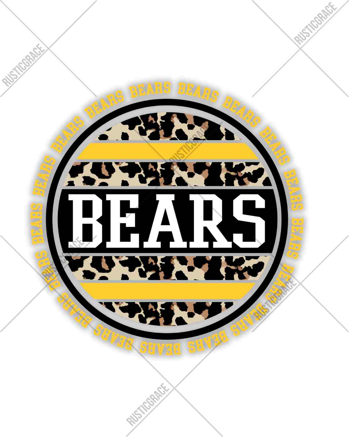 Bears Leopard Circle DTF Transfer