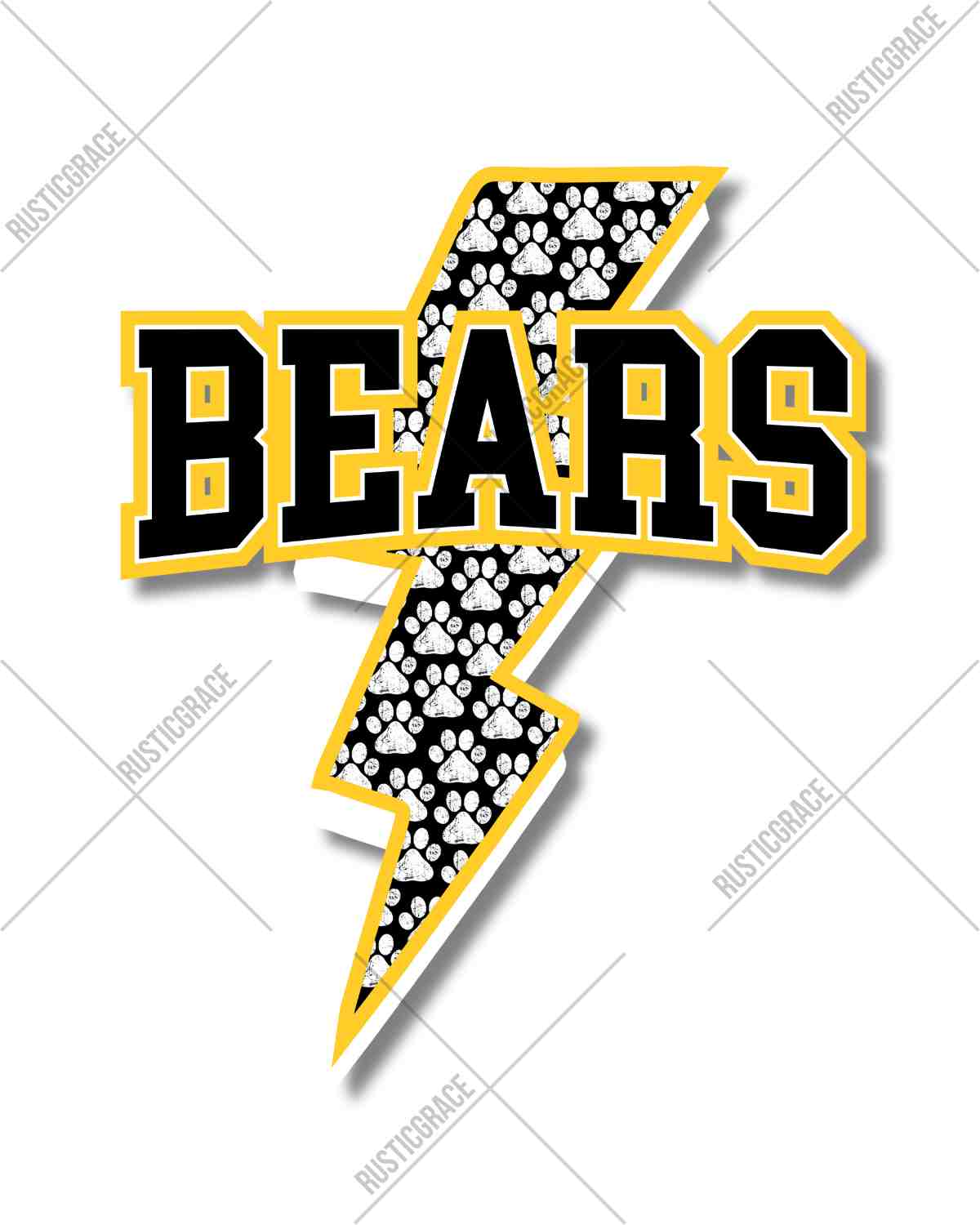 Bears Lightning Bolt DTF Transfer