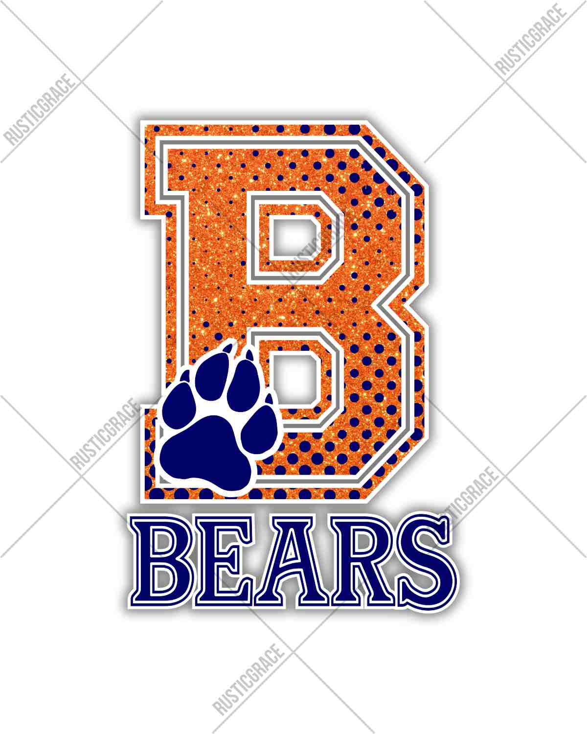 Bears Mascot Letter DTF Transfer