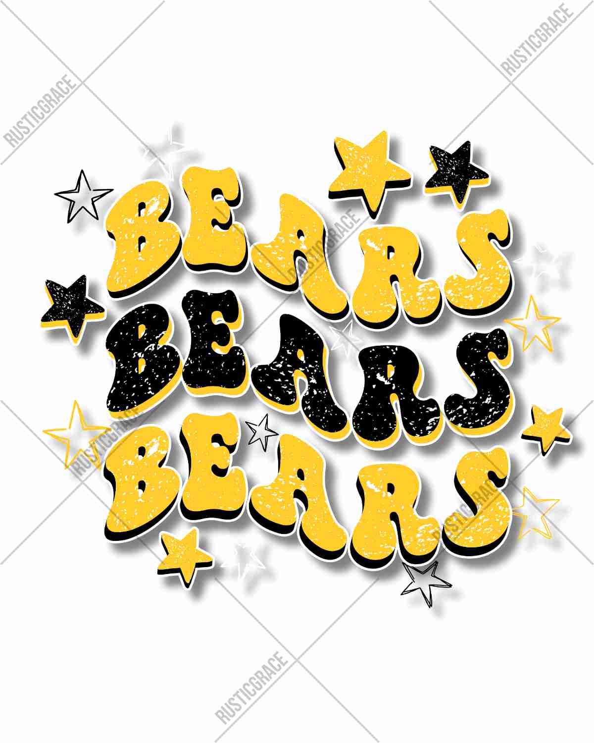 Bears Swerve Retro Stars DTF Transfer