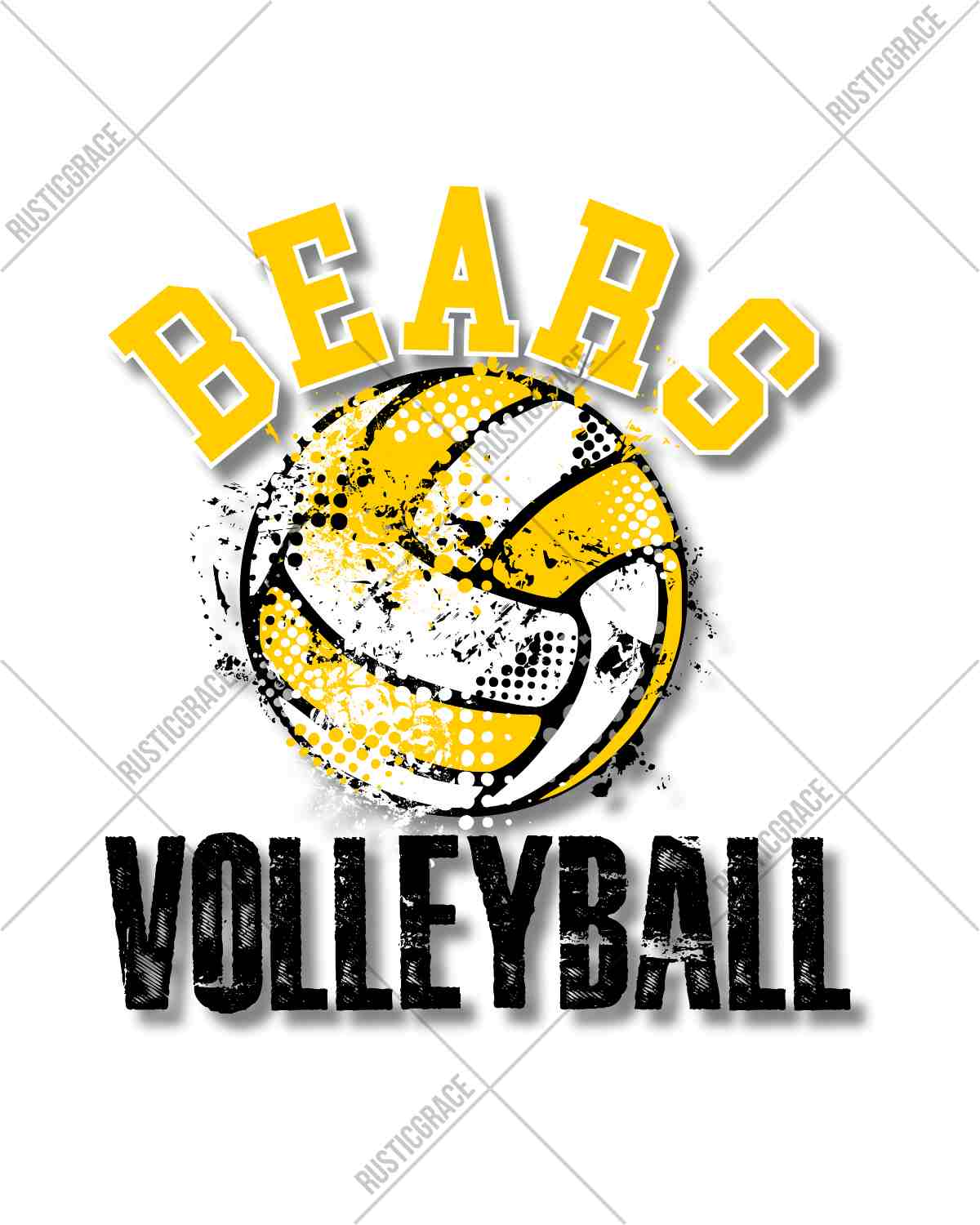Bears Volleyball Grunge DTF Transfer