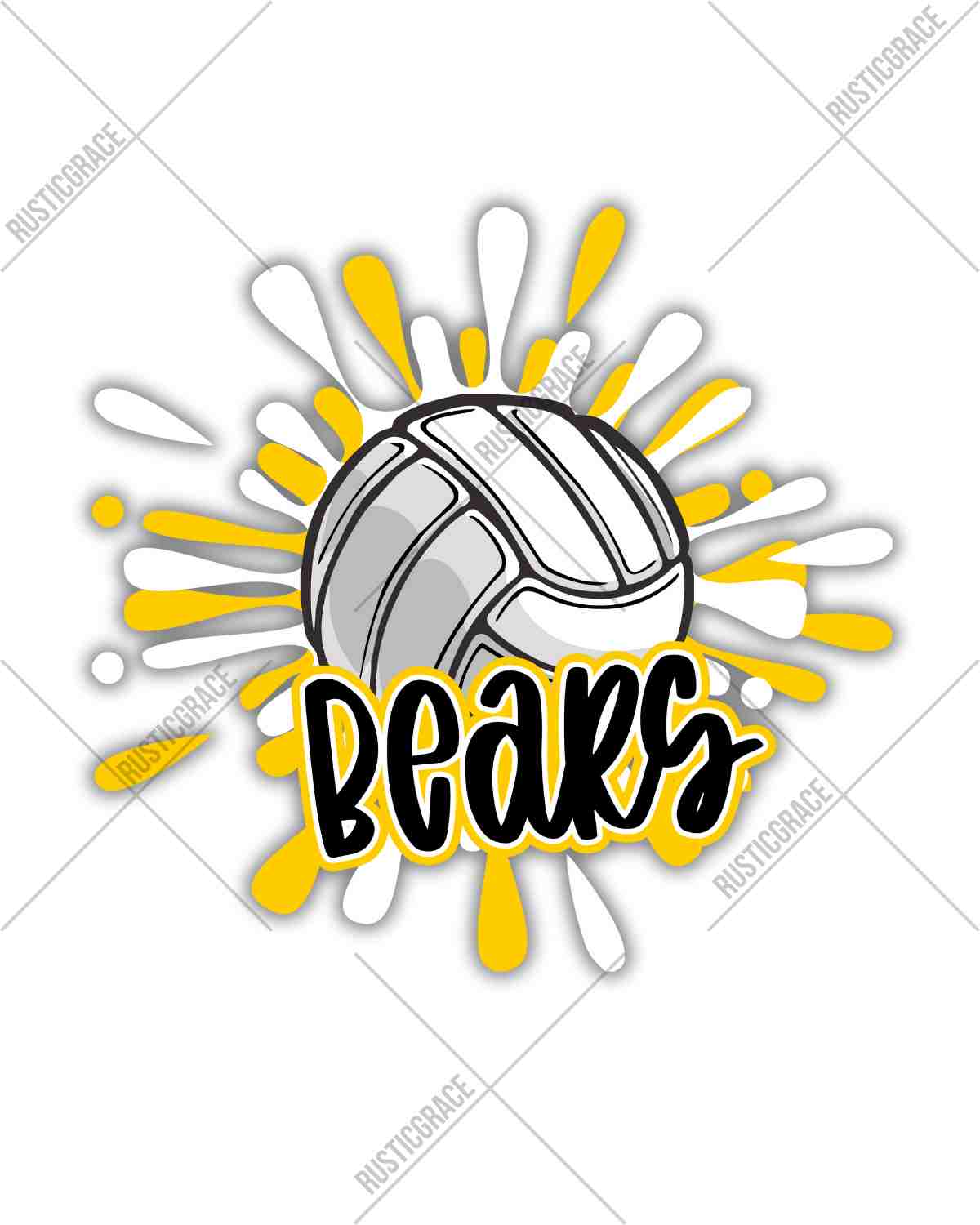 Bears Volleyball Splatter DTF Transfer