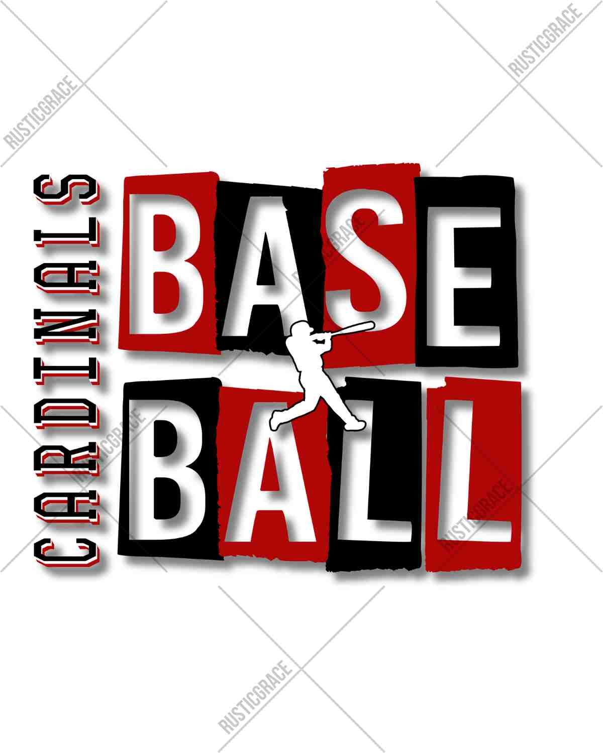 Cardinals Baseball Grunge Letters DTF Transfer