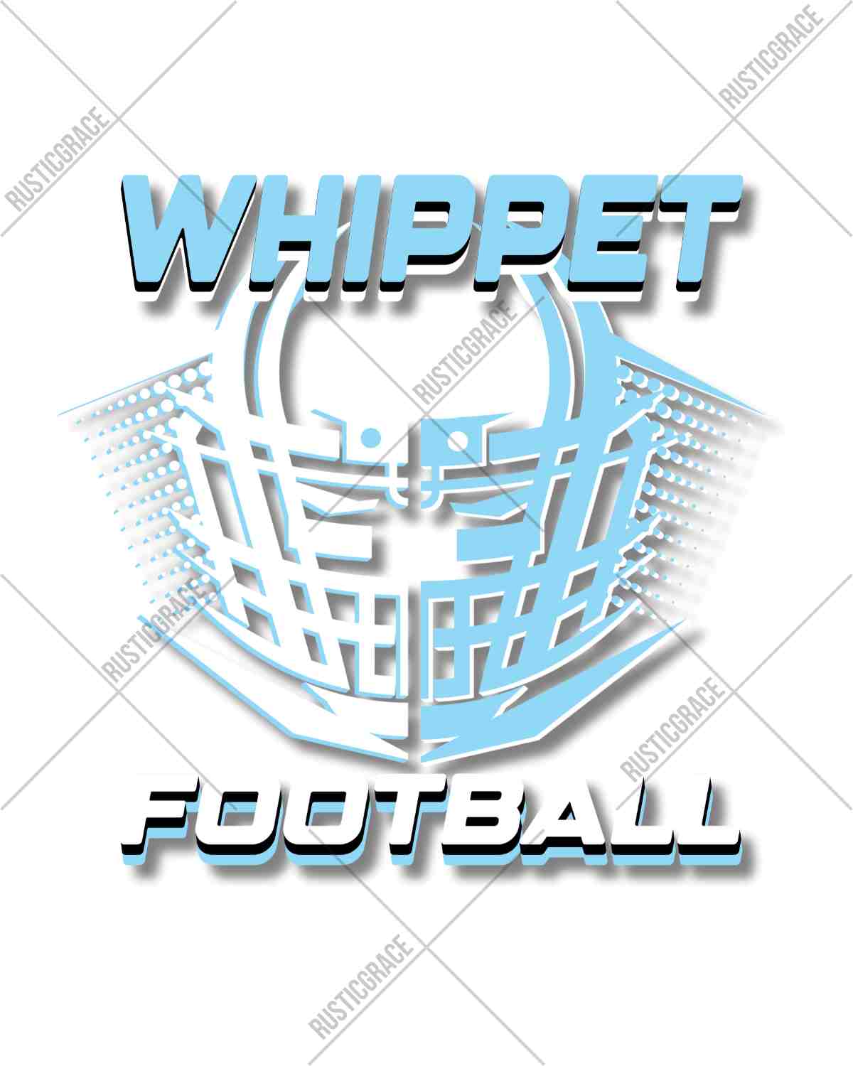 Whippet Football Helmet Halftone DTF Transfer