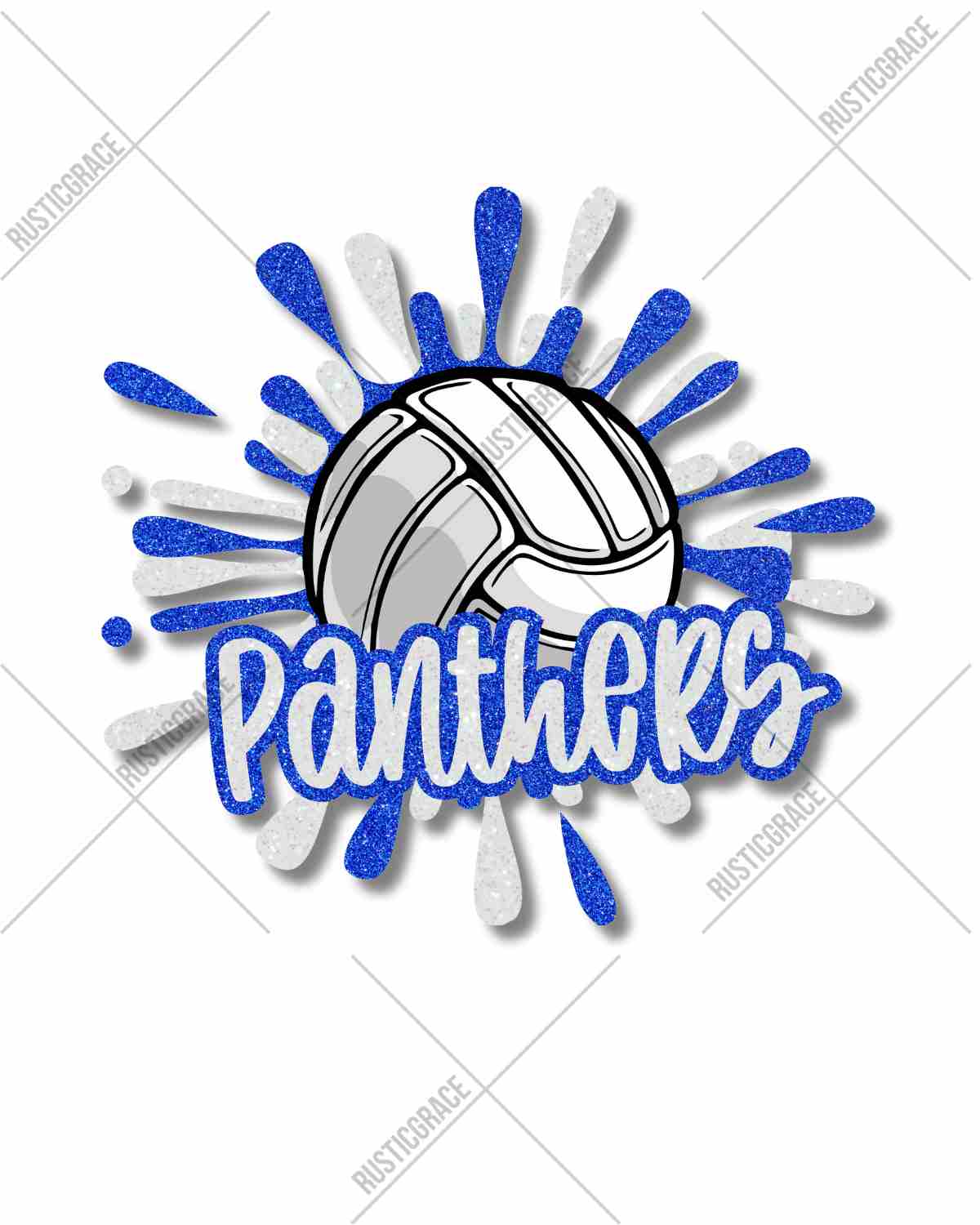 Panthers Volleyball Splatter DTF Transfer