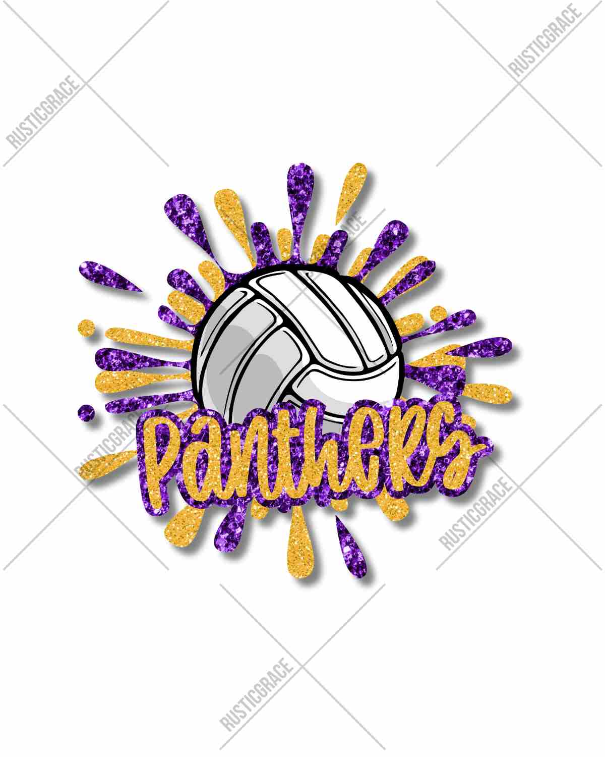 Panthers Volleyball Splatter DTF Transfer