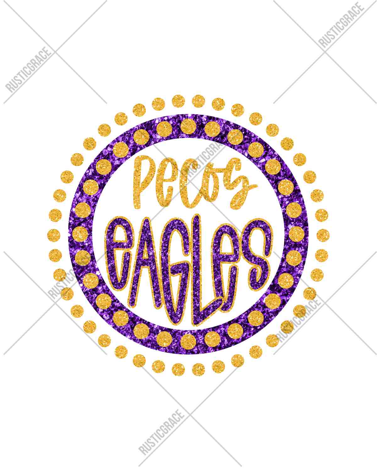 Pecos Eagles Spirit Circle Dot DTF Transfer
