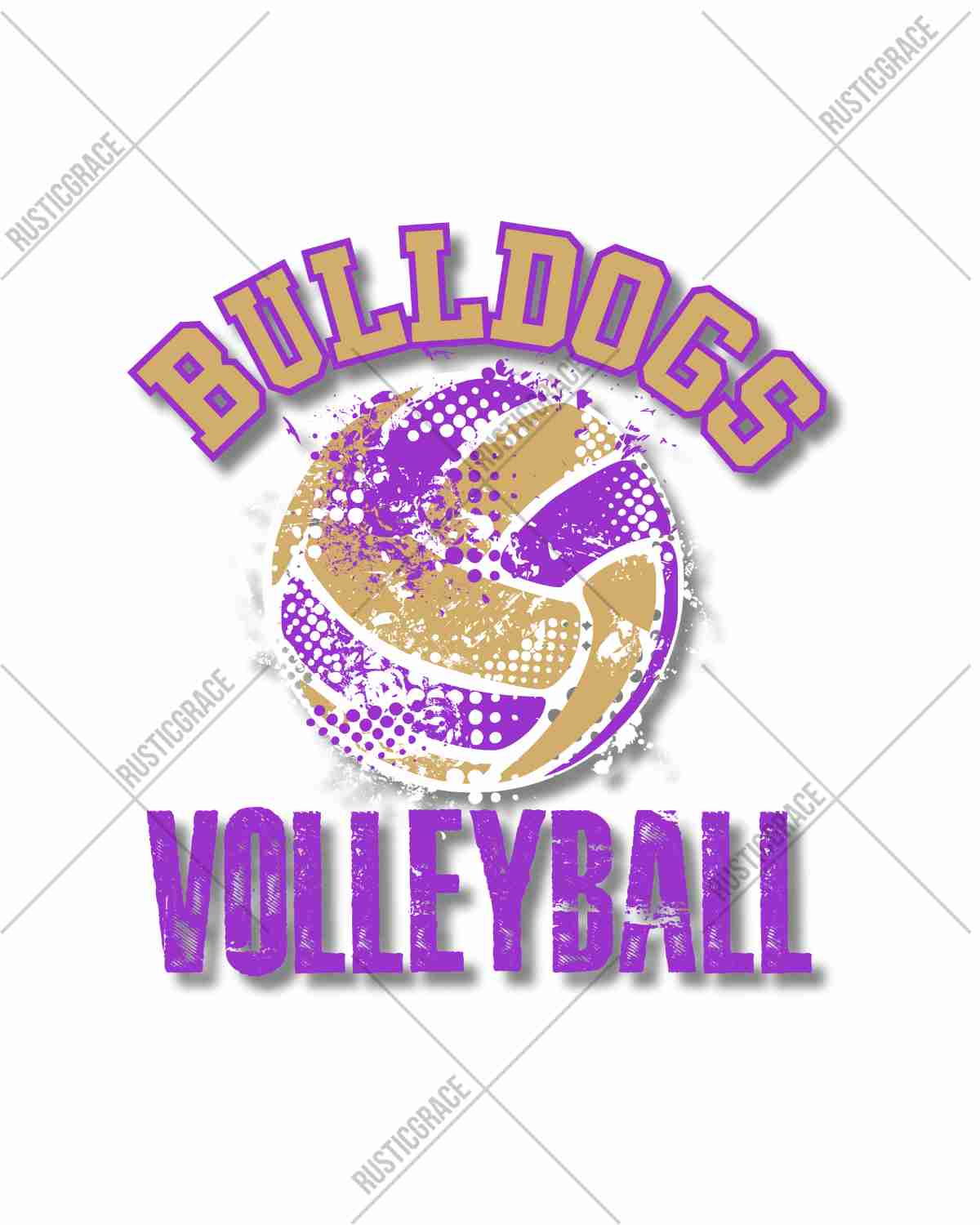 Bulldogs Volleyball Grunge DTF Transfer