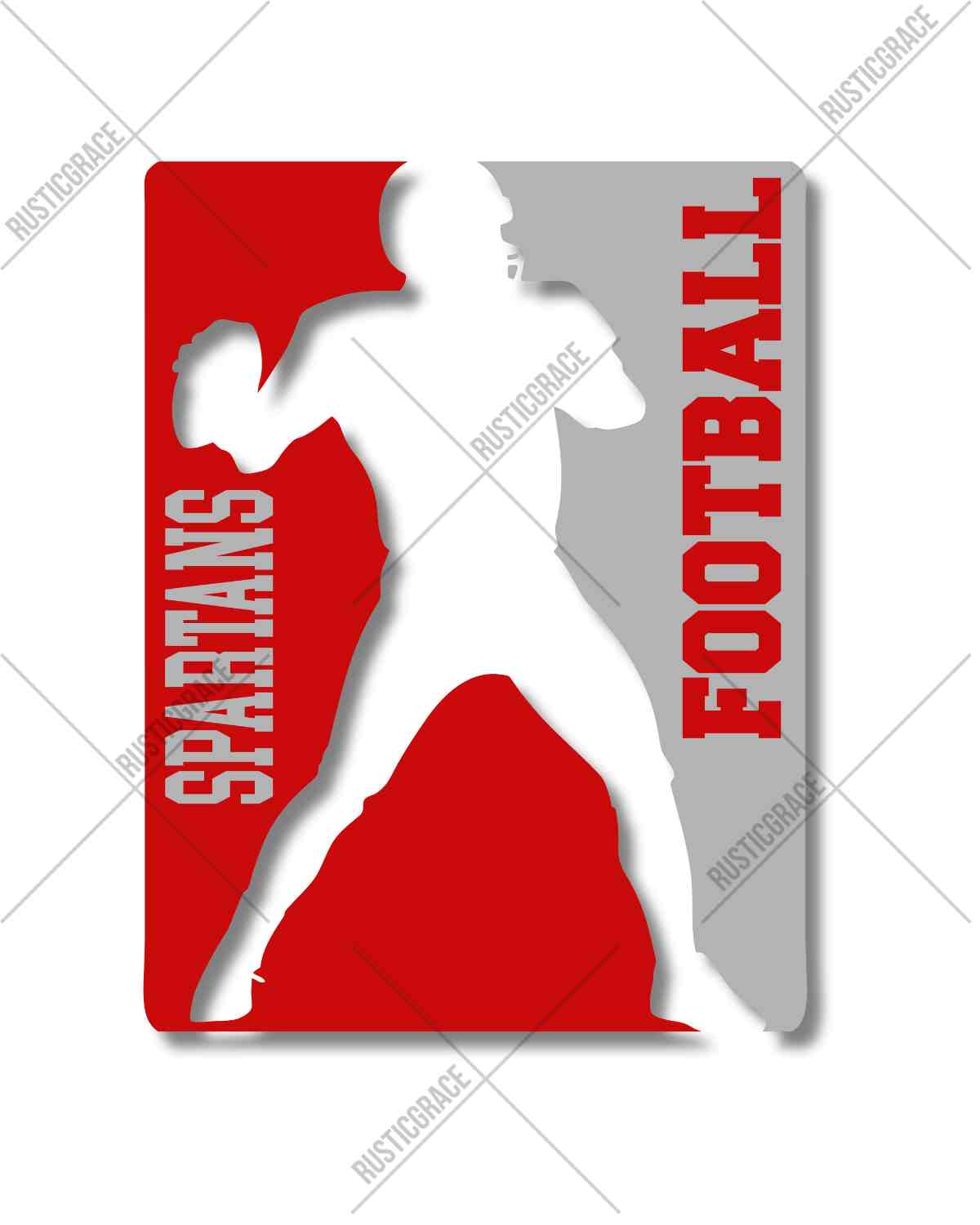 Spartans Football Silhouette DTF Transfer