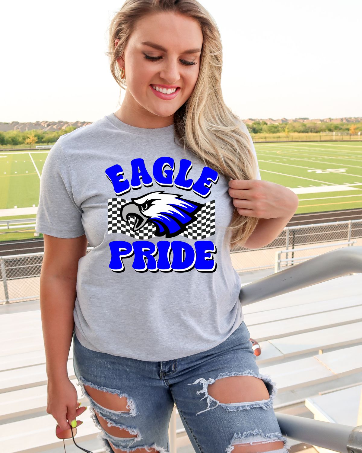 Eagle Pride Checkered Banner DTF Transfer, usticgracecompany.com