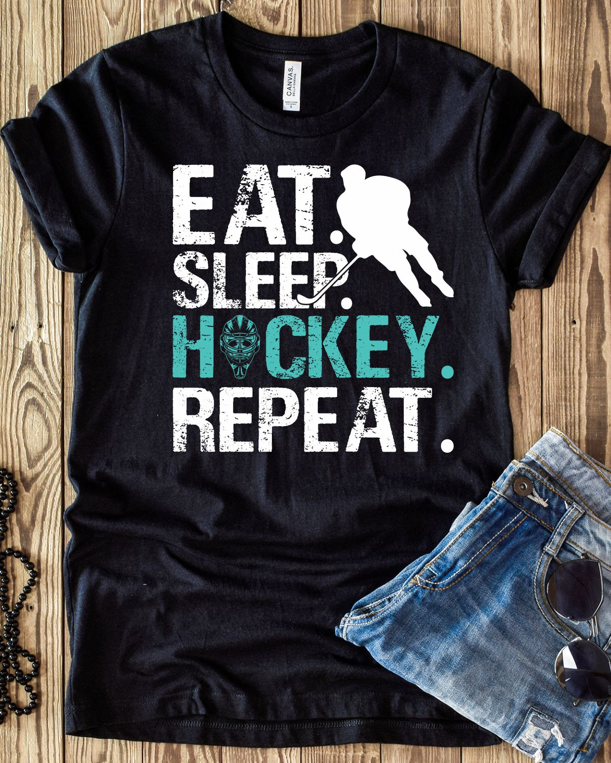 Eat Sleep Hockey Repeat DTF Transfer