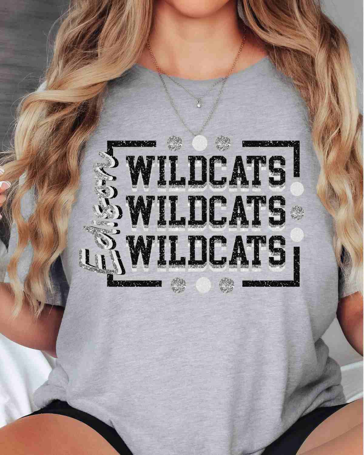 Edison Wildcats Rectangle with Dots DTF Transfer