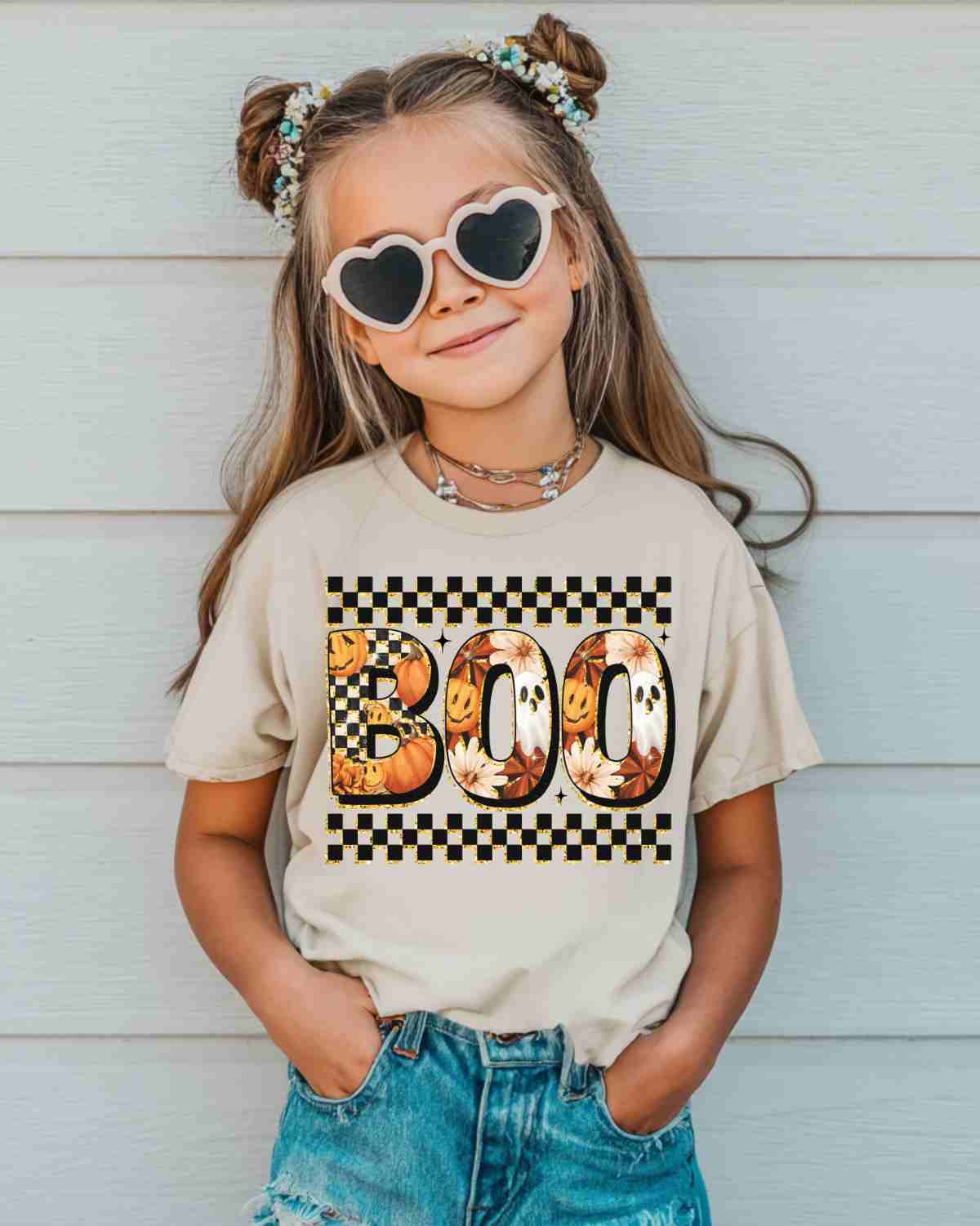 Fall Checkered Boo DTF Transfer