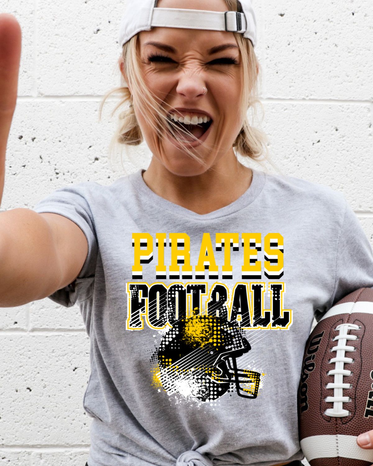 Pirates Football Grunge Helmet DTF Transfer