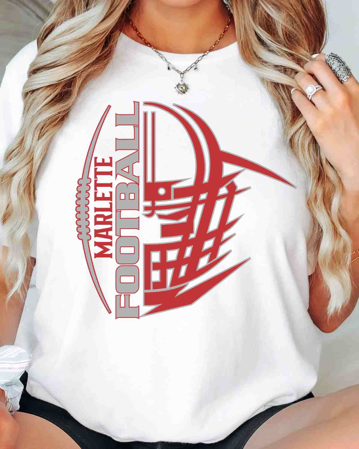 Marlette Football Helmet Split DTF Transfer