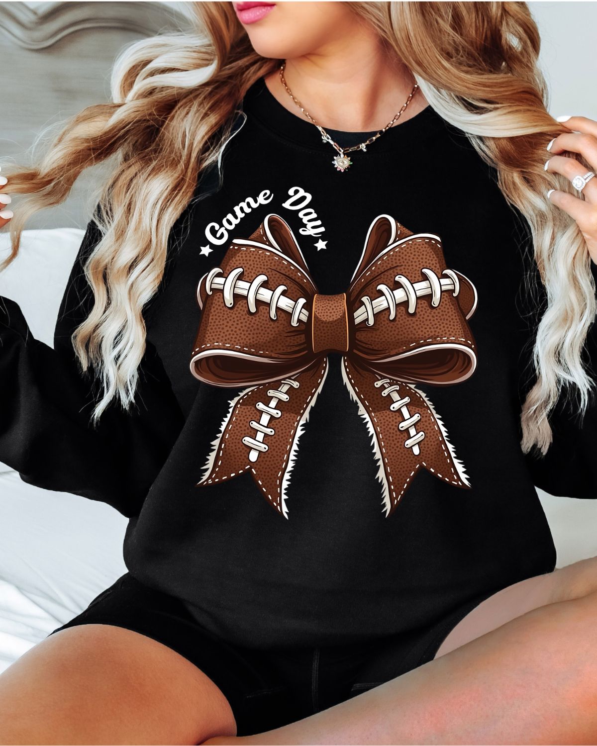 Game Day Football Bow DTF Transfer