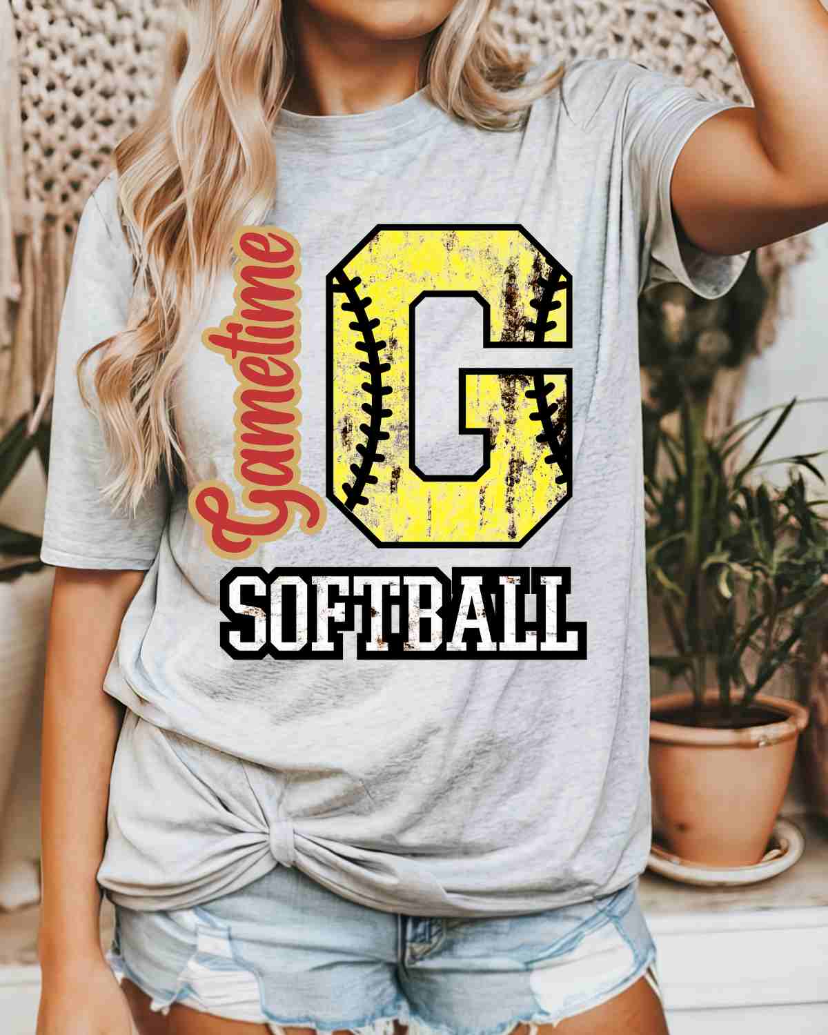 Gametime Softball Letter Rusted DTF Transfer