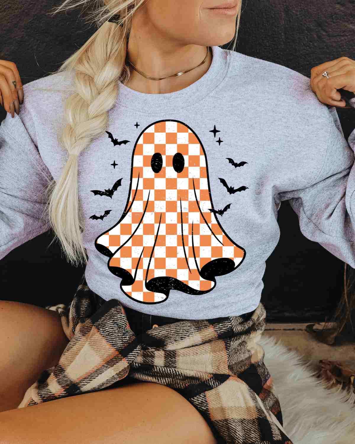 Checkered Print Ghost DTF Transfer