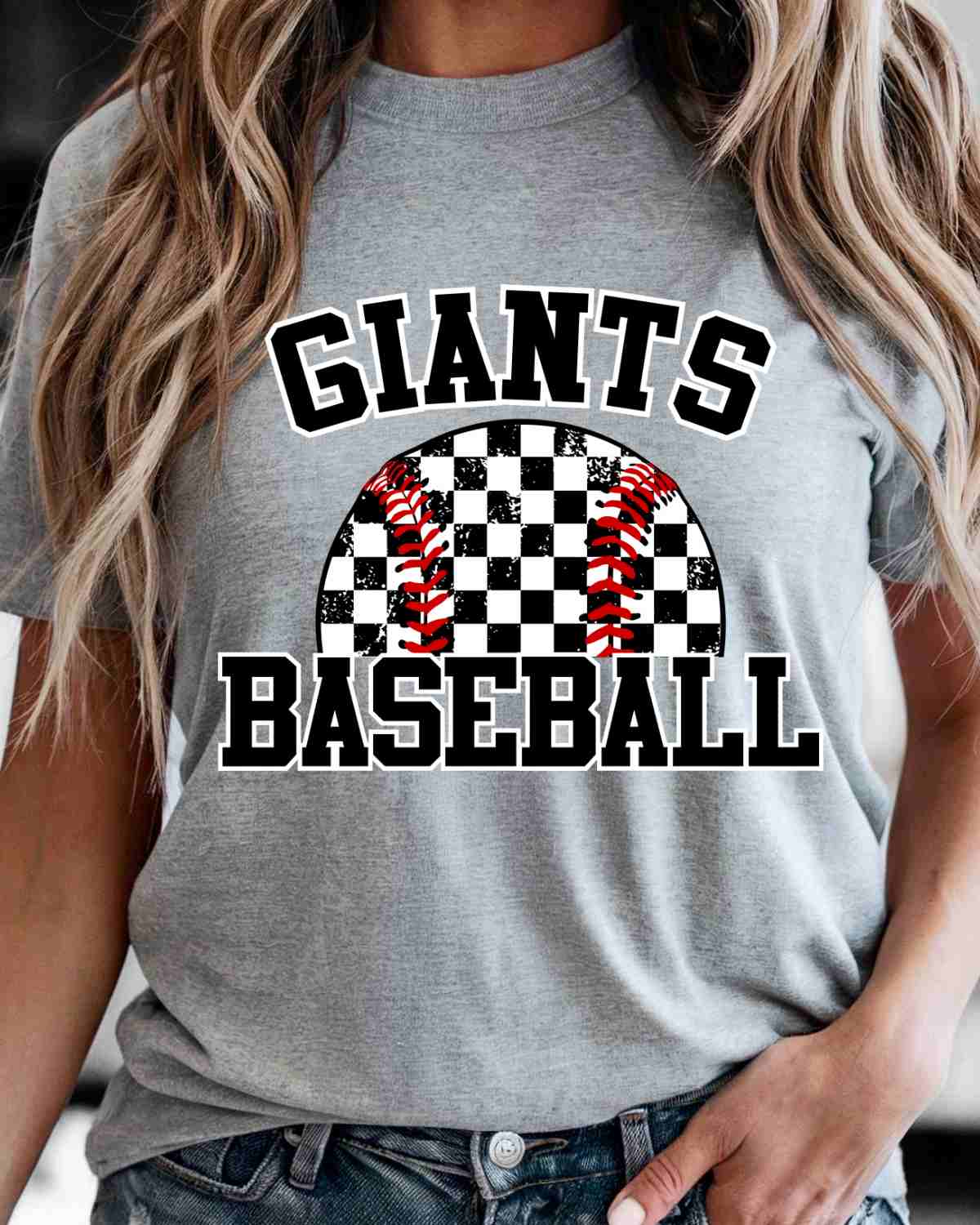 Giants Baseball Checkered DTF Transfer