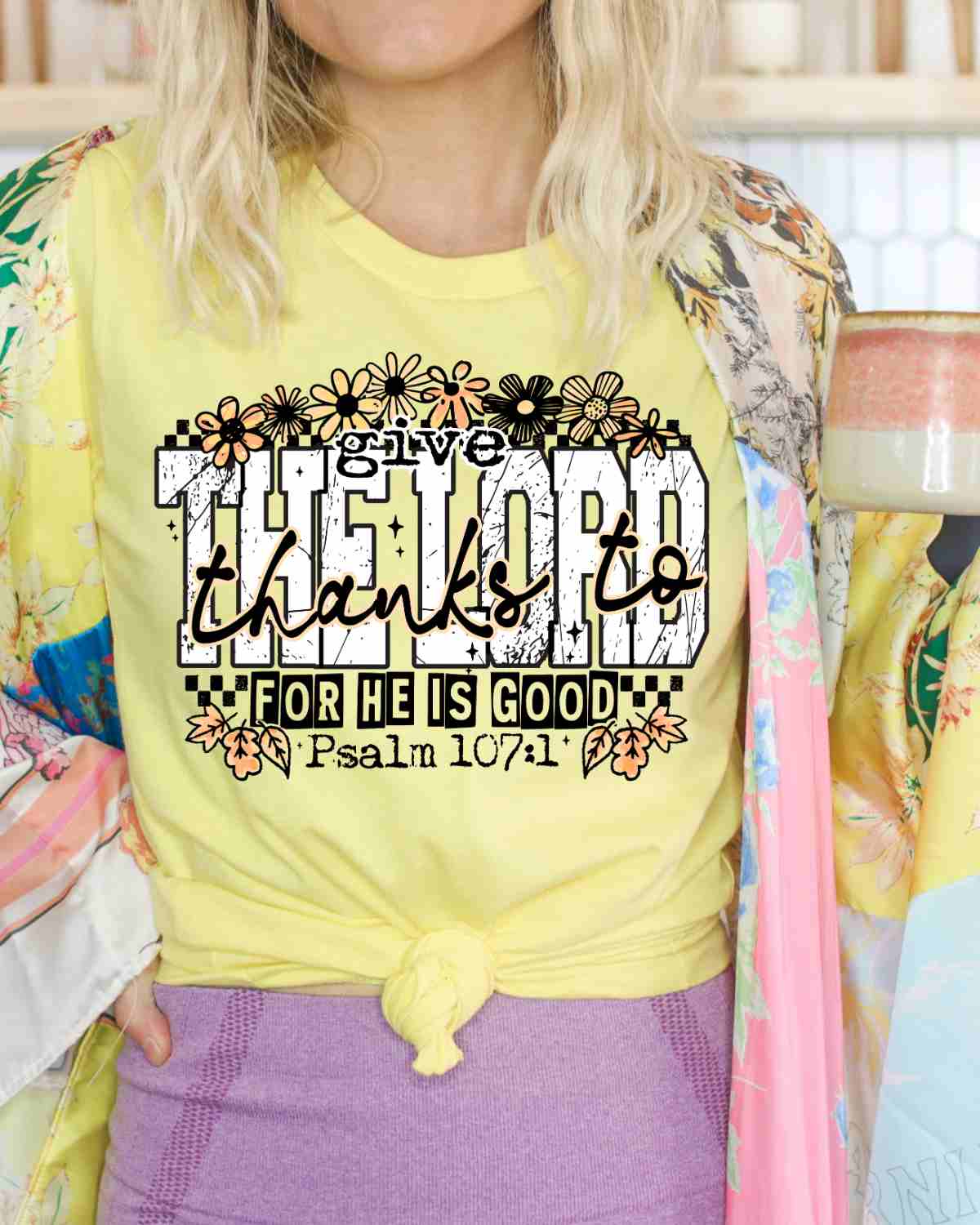 Give Thanks to the Lord Floral DTF Transfer