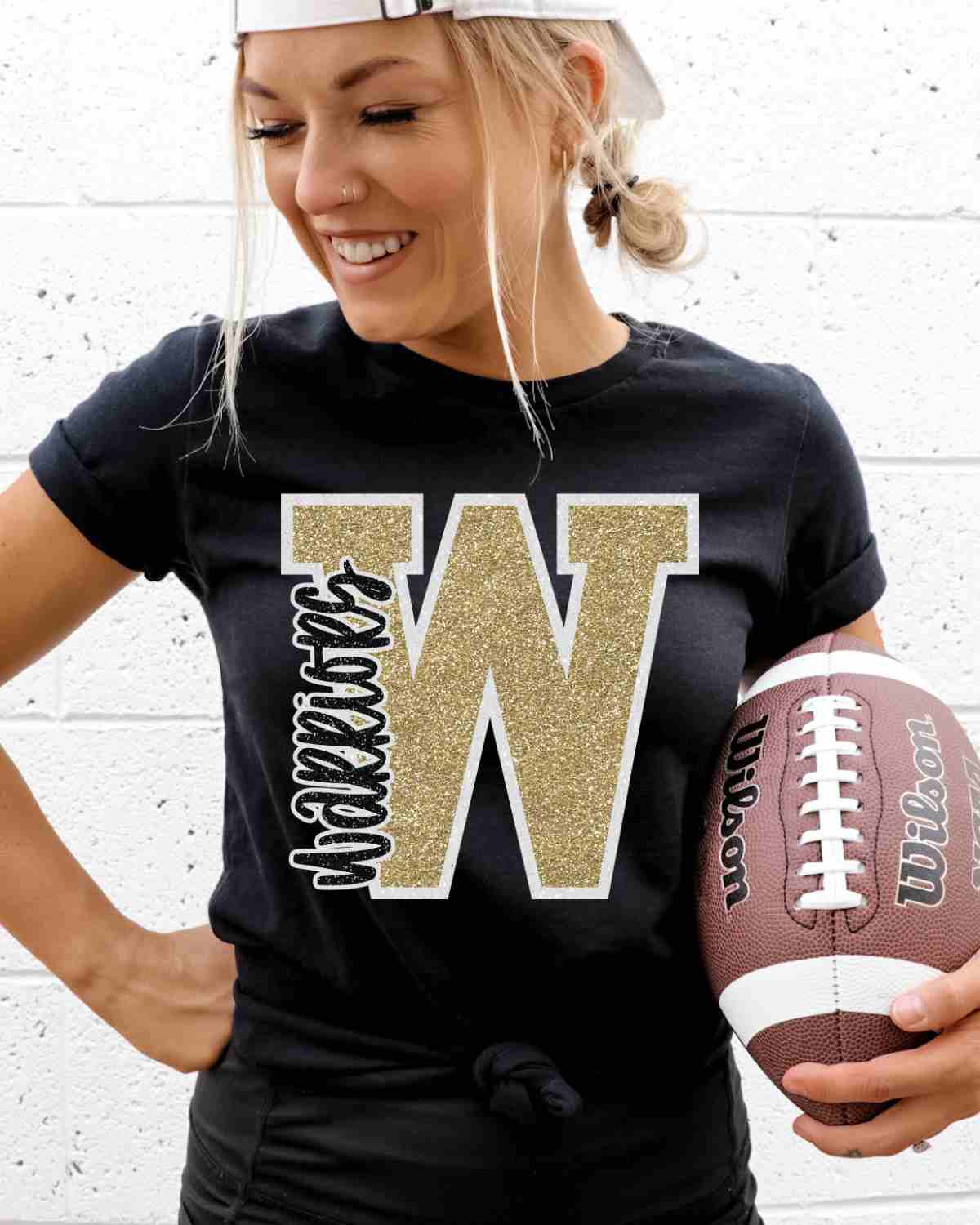 Warriors Glitter Letter DTF Transfer