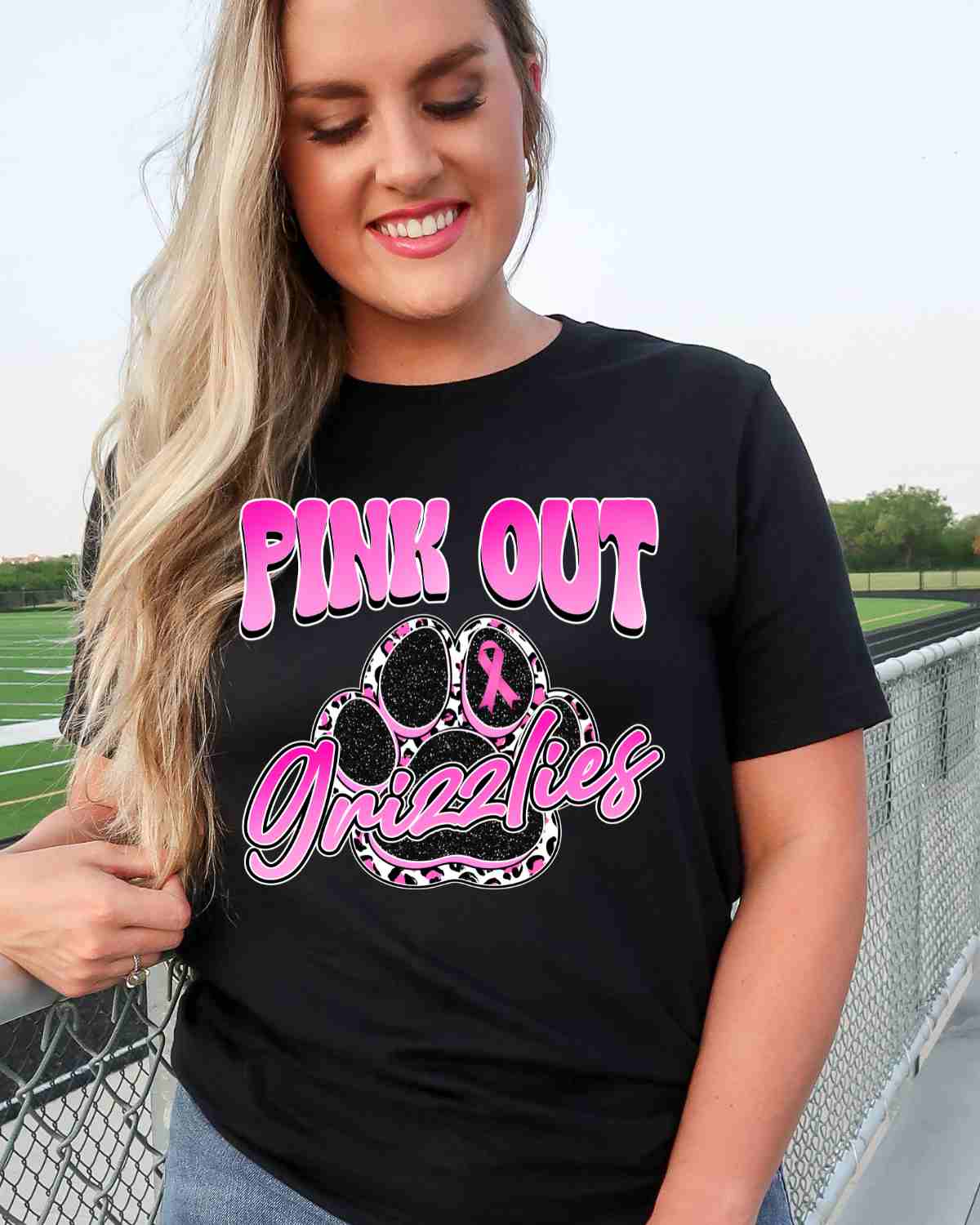 Pink Out Grizzlies Paw DTF Transfer