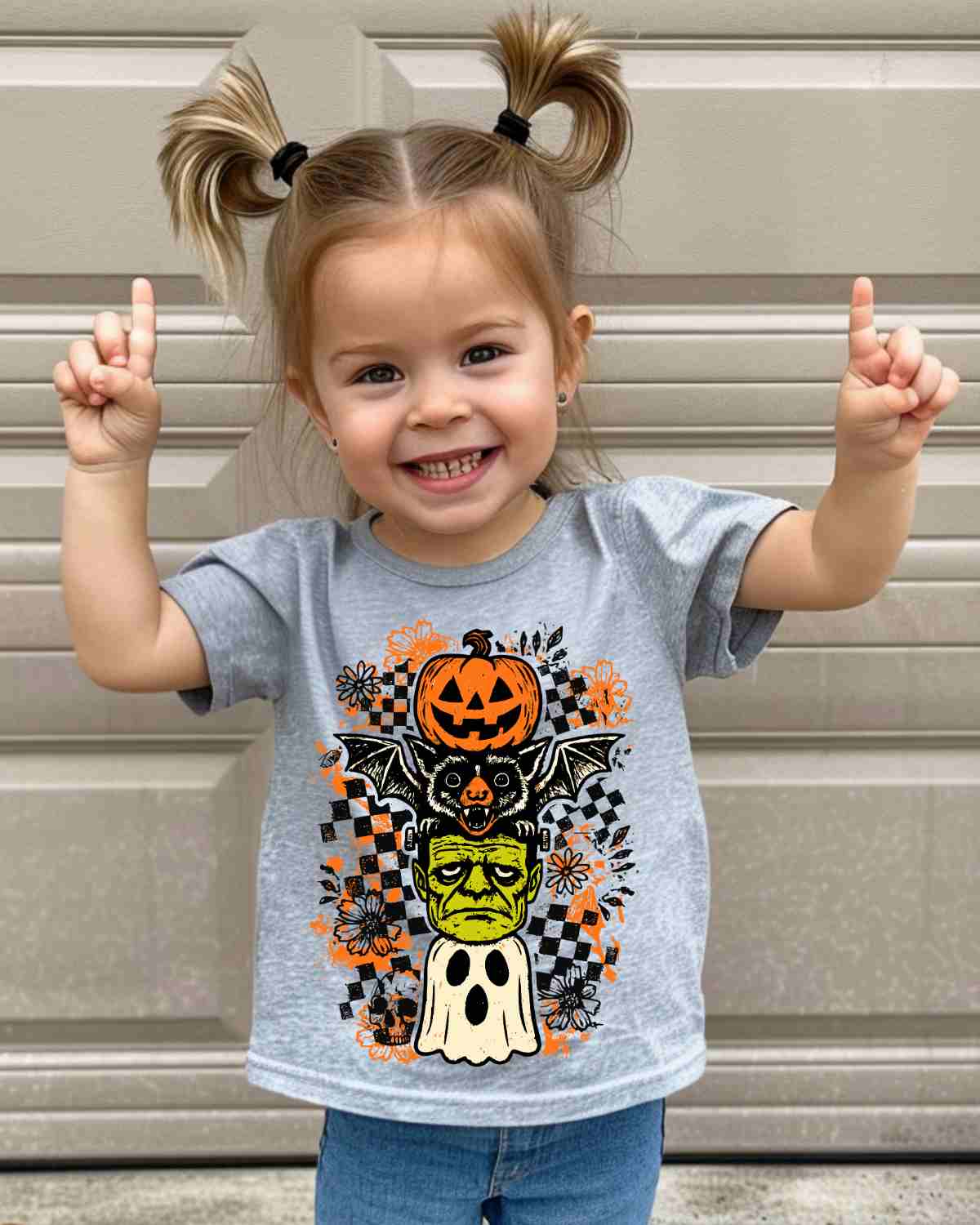 Halloween Checkered Characters DTF Transfer