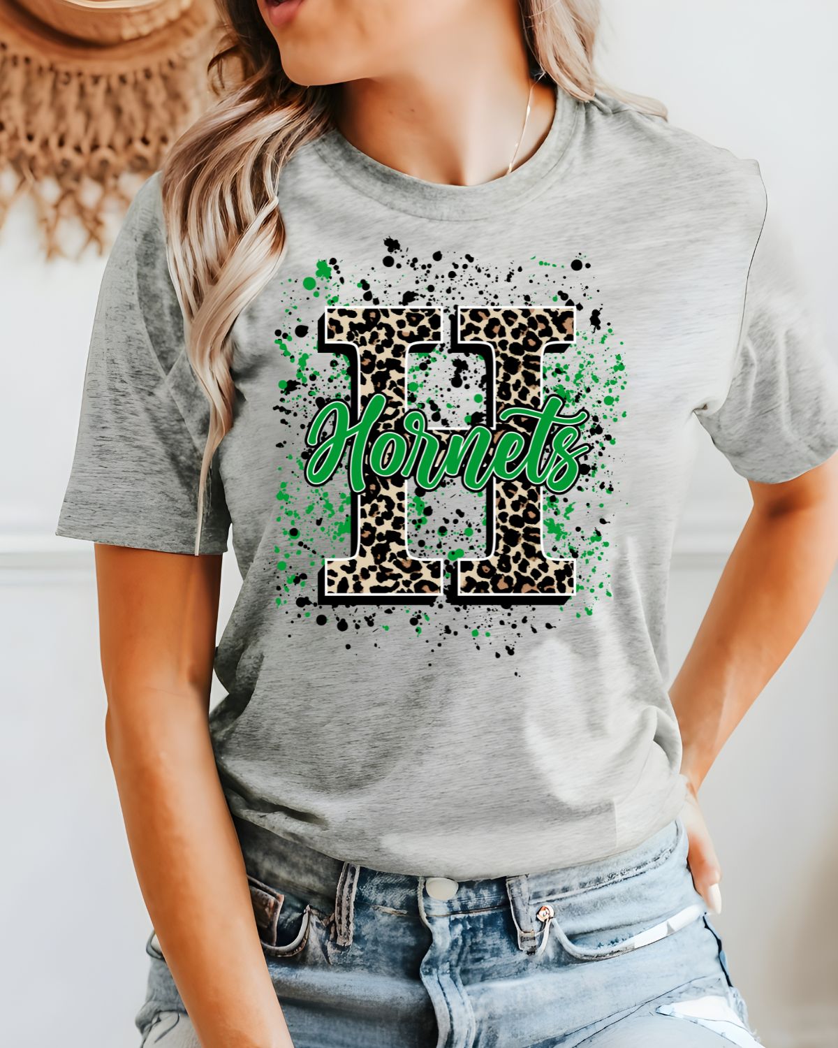 Hornets Letter Splatter DTF Transfer