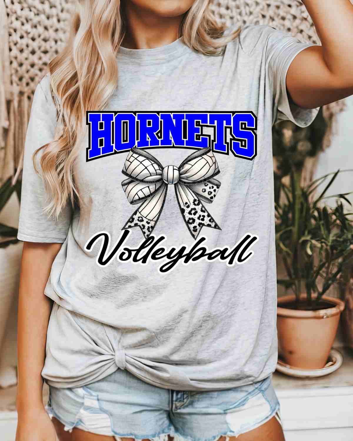 Hornets Volleyball Bow Middle DTF Transfer