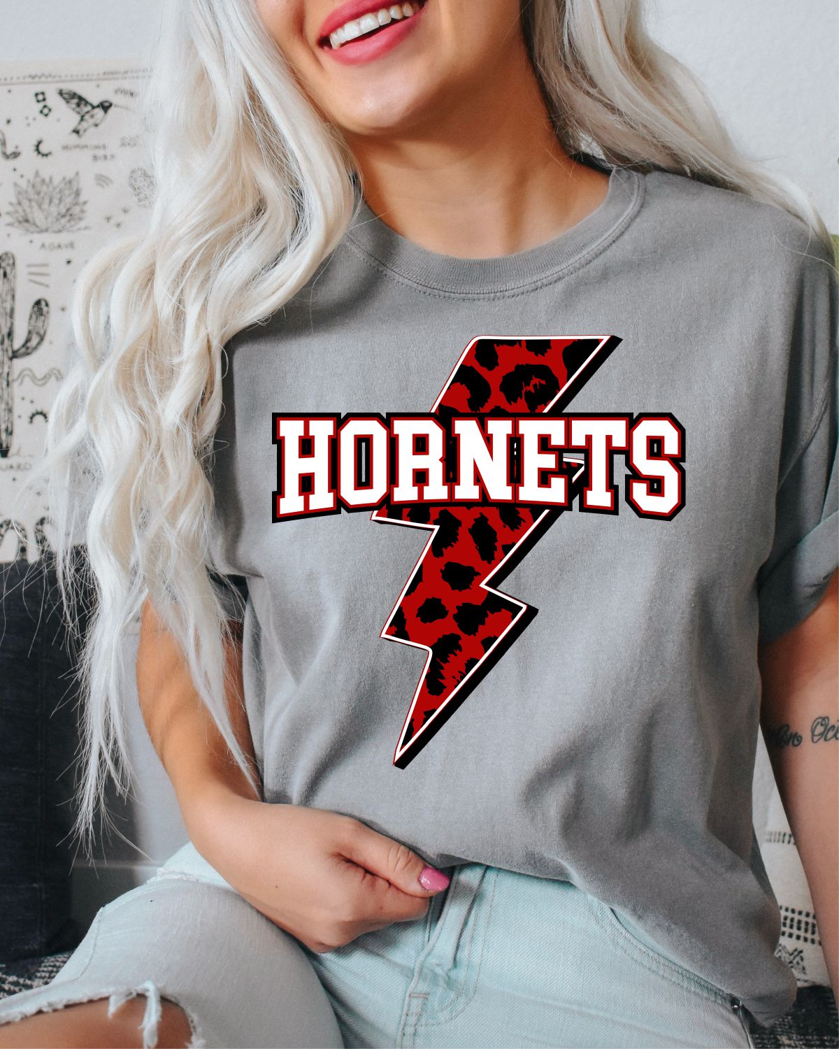 Hornets Lightning Bolt DTF Transfer