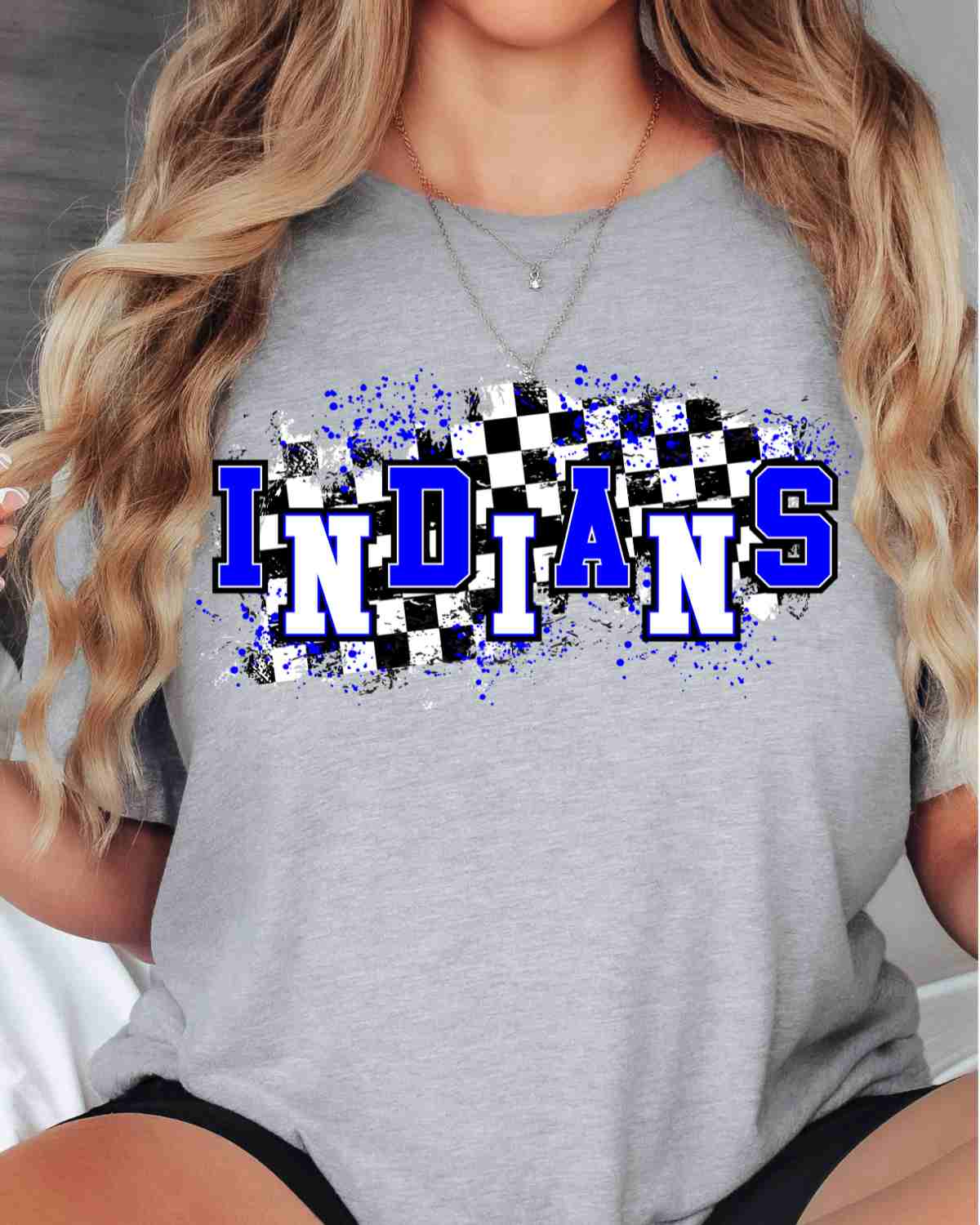 Indians Checkered Swash DTF Transfer