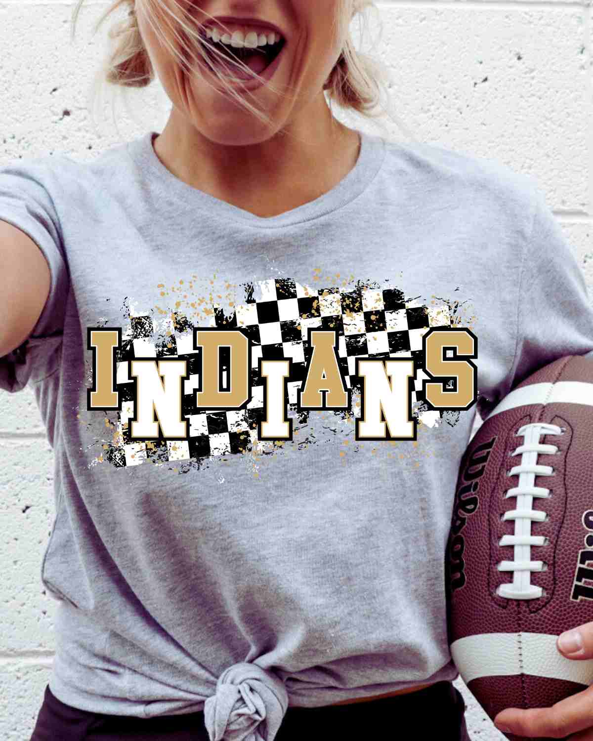 Indians Checkered Swash DTF Transfer