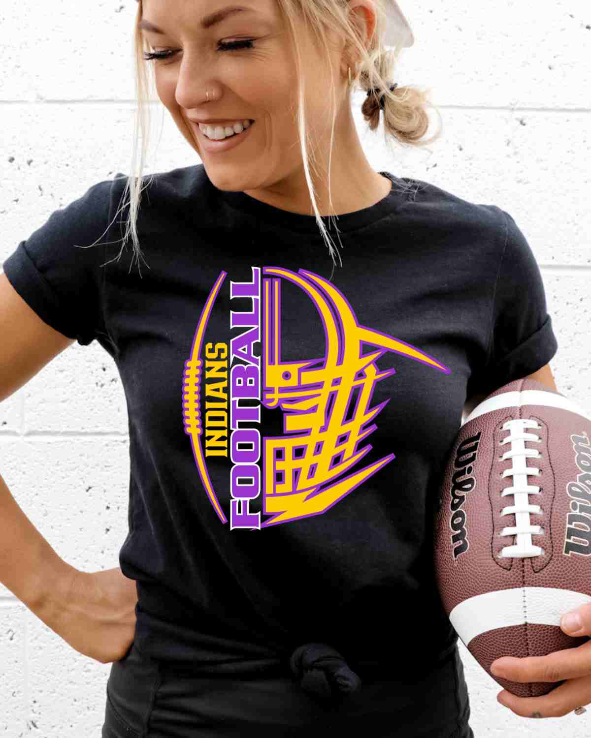 Indians Football Helmet Split DTF Transfer