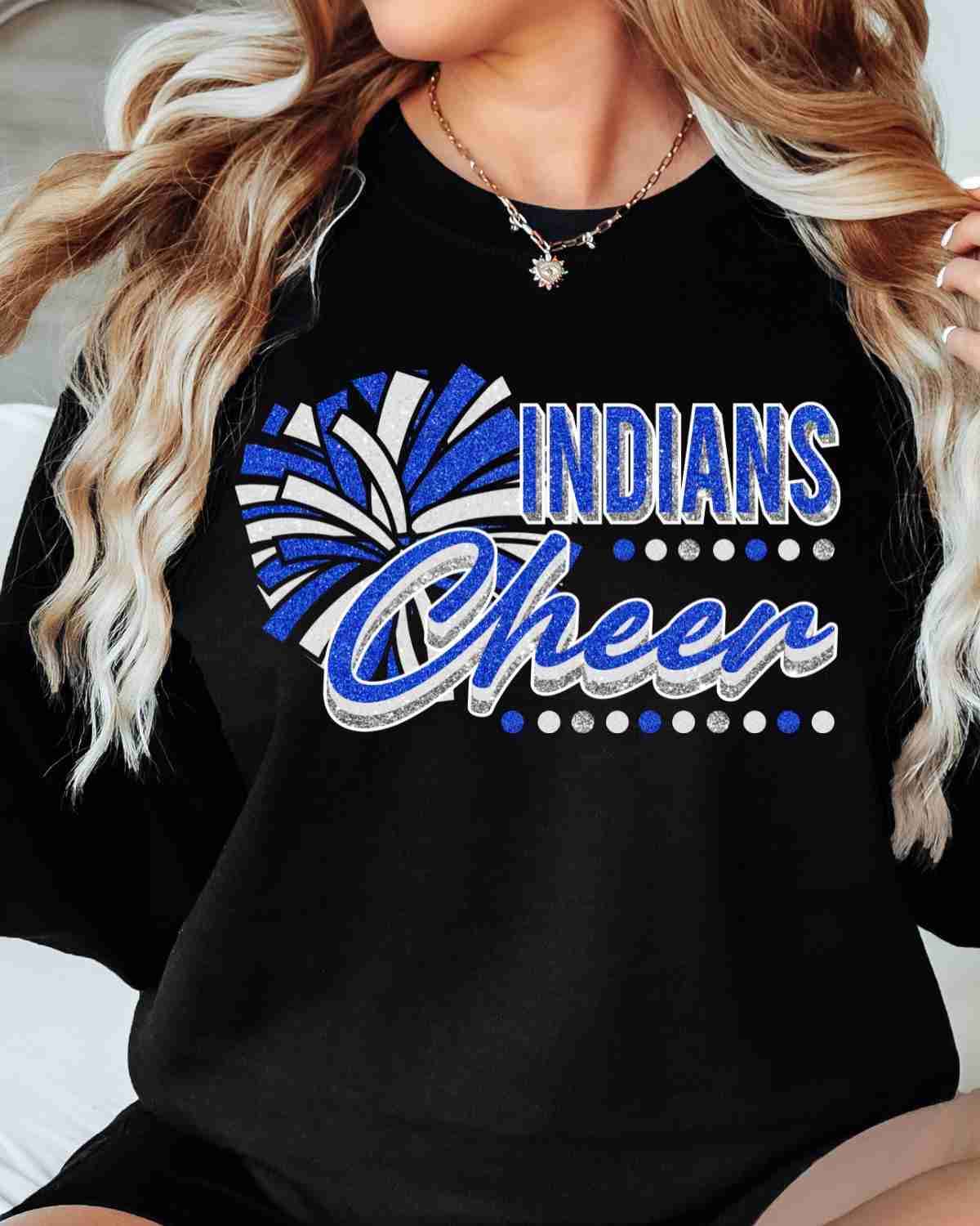 Indians Cheer Pom with Dots DTF Transfer