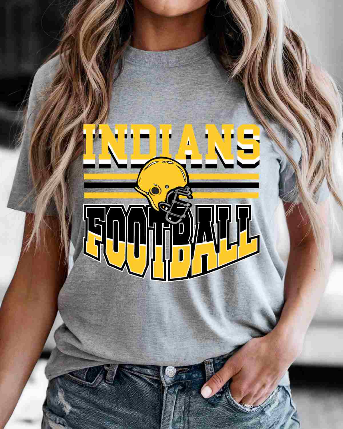 Indians Football Helmet in Middle DTF Transfer