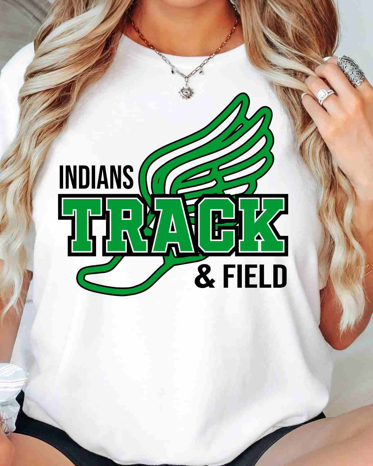Indians Track & Field Winged Shoe DTF Transfer