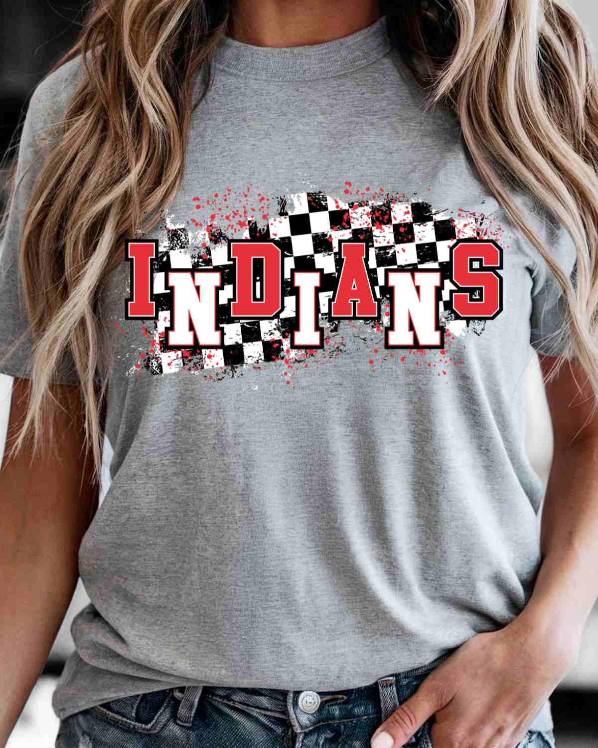 Indians Checkered Swash DTF Transfer