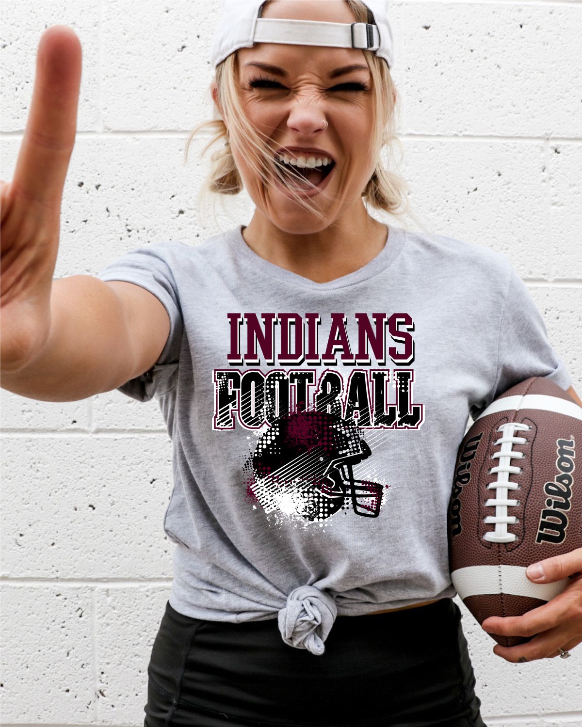 Indians Football Helmet Grunge DTF Transfer