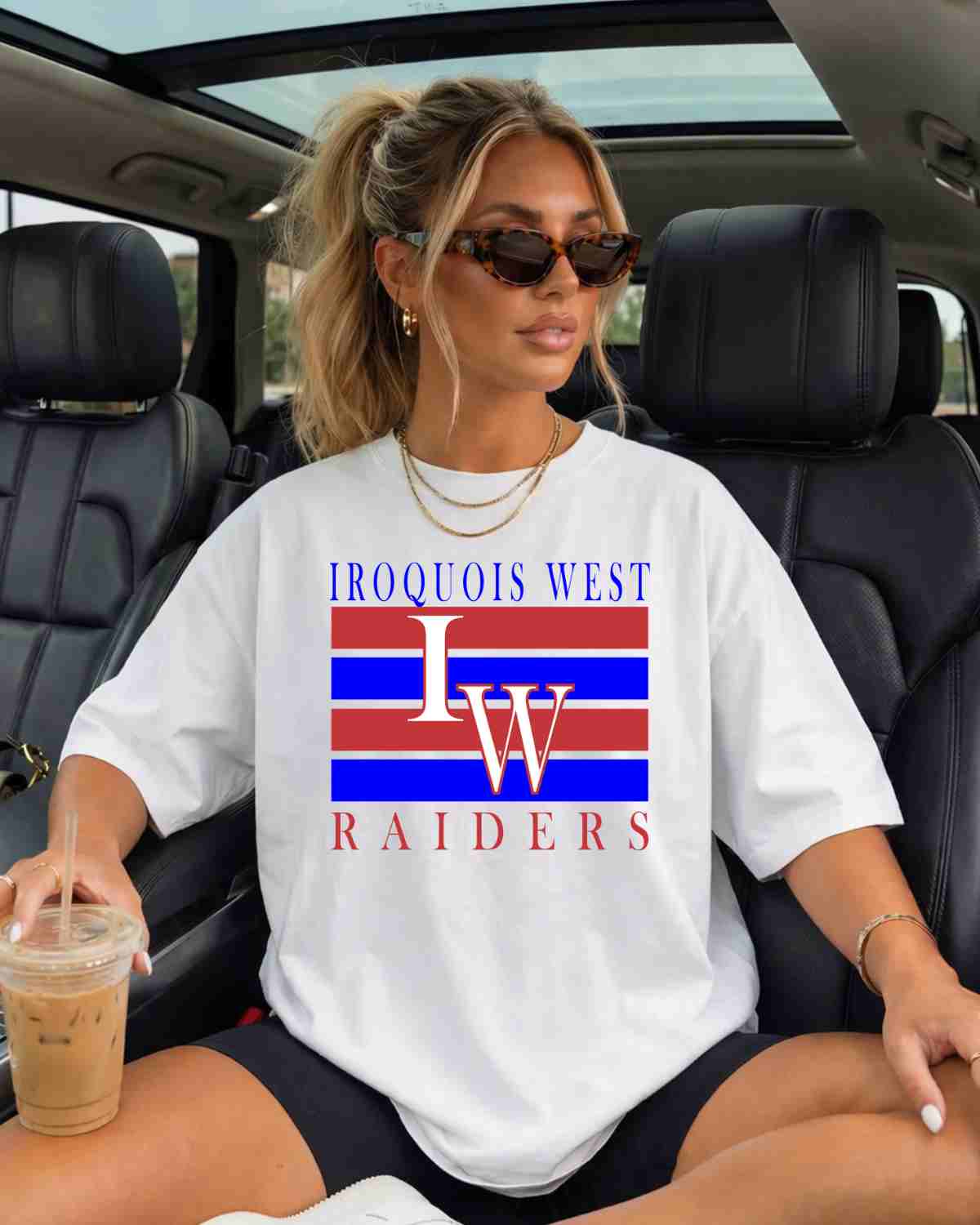 Iroquois West Raiders Initial Stripes DTF Transfer - Rustic Grace Heat Transfer Company