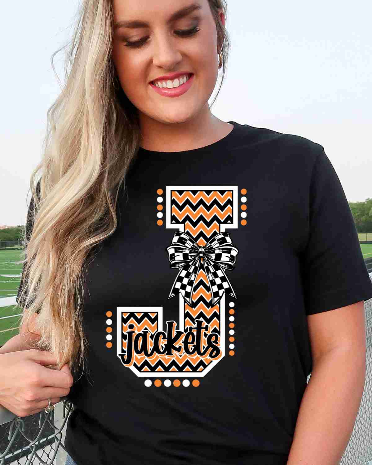 Jackets Chevron Letter Bow DTF Transfer