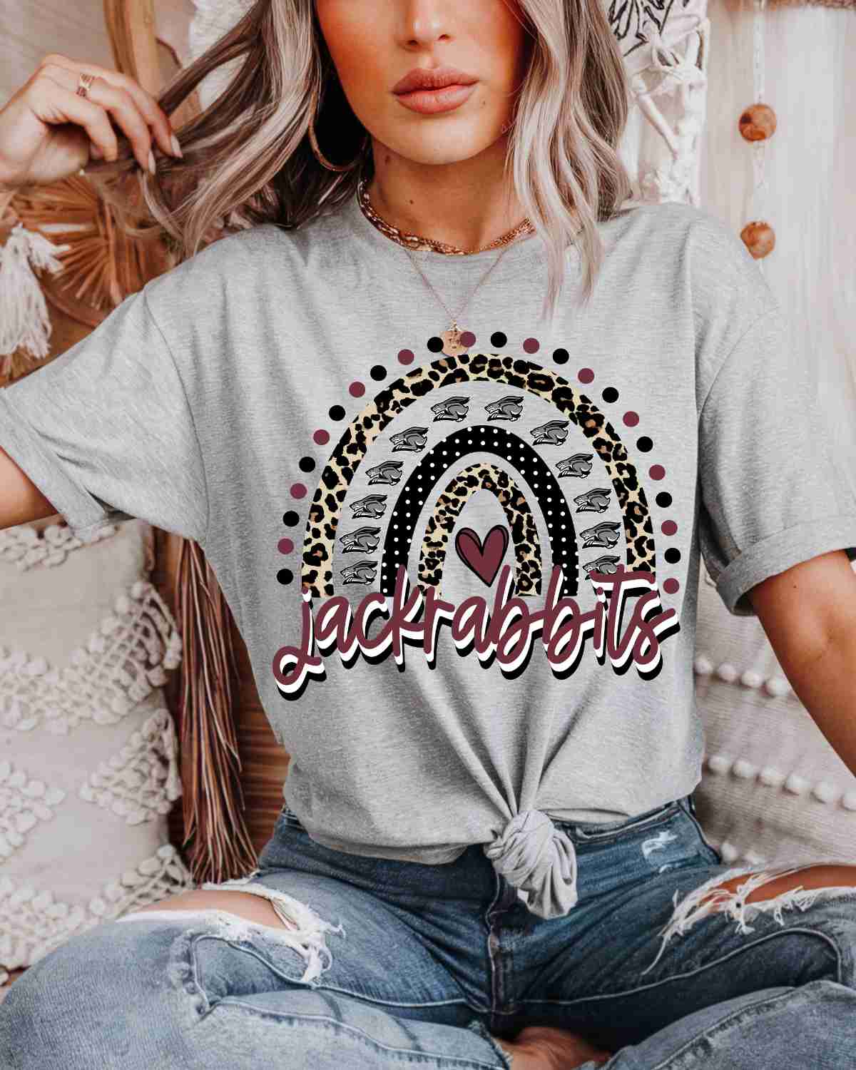 Jackrabbits Rainbow DTF Transfer