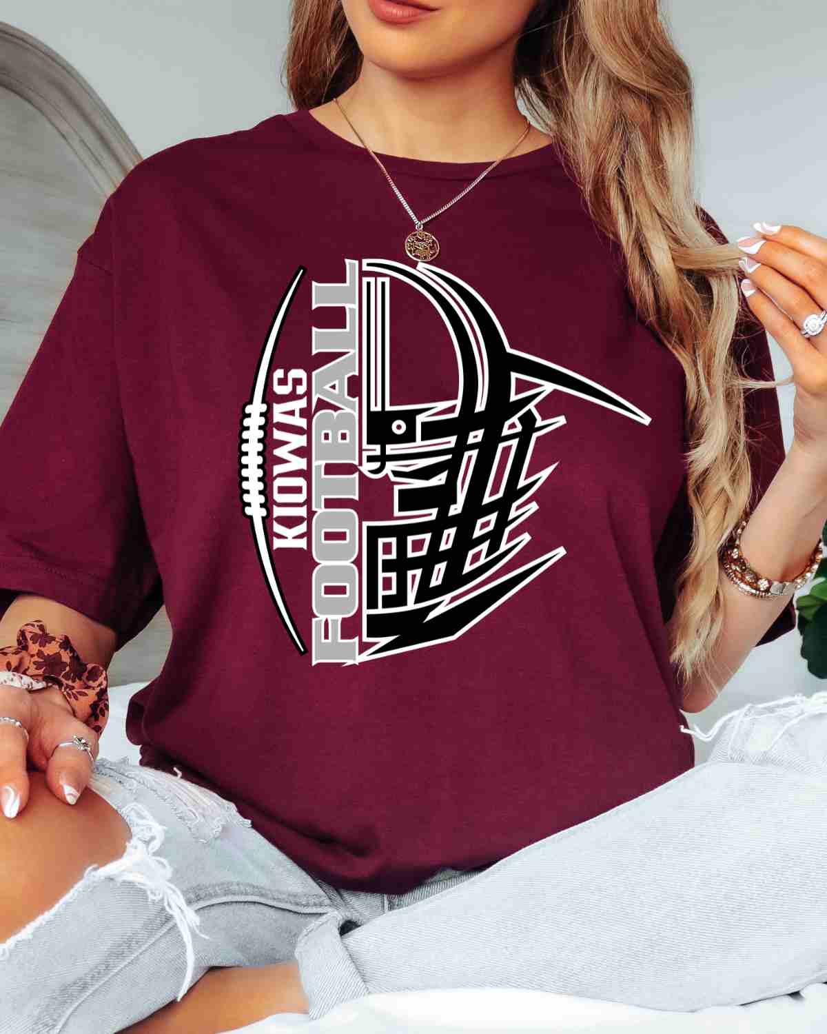 Kiowas Football Helmet Split DTF Transfer