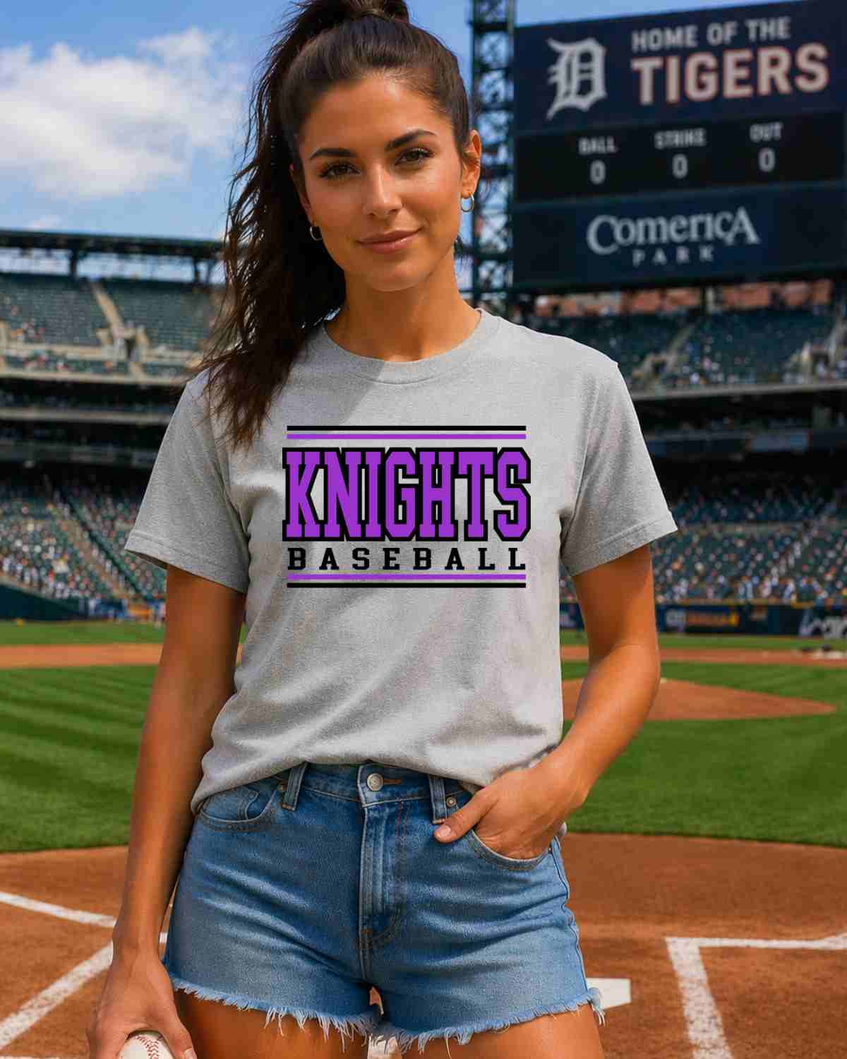 Knights Baseball Stripes DTF Transfer - Rustic Grace Heat Transfer Company