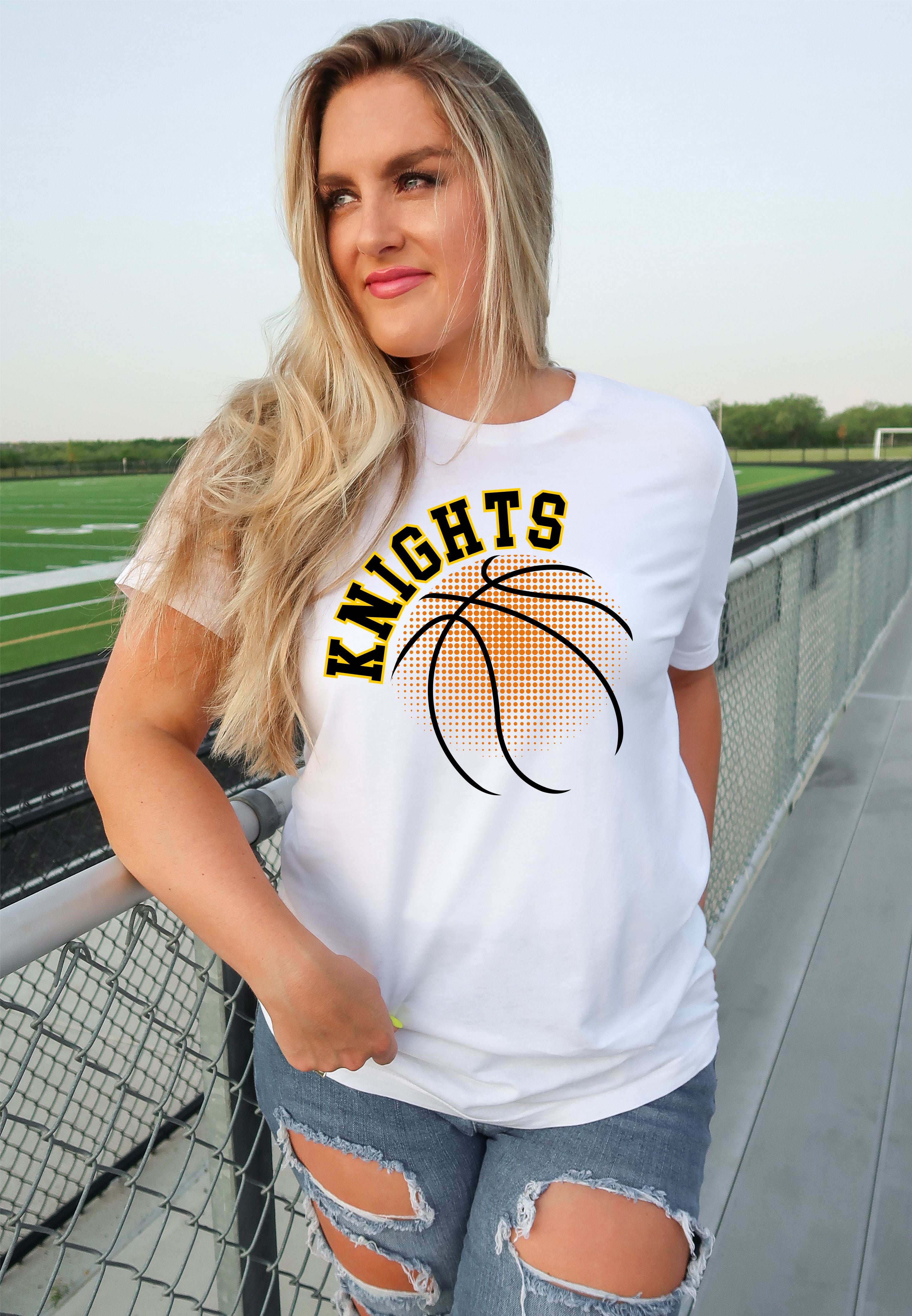 Knights Basketball Halftone Ball DTF Transfer
