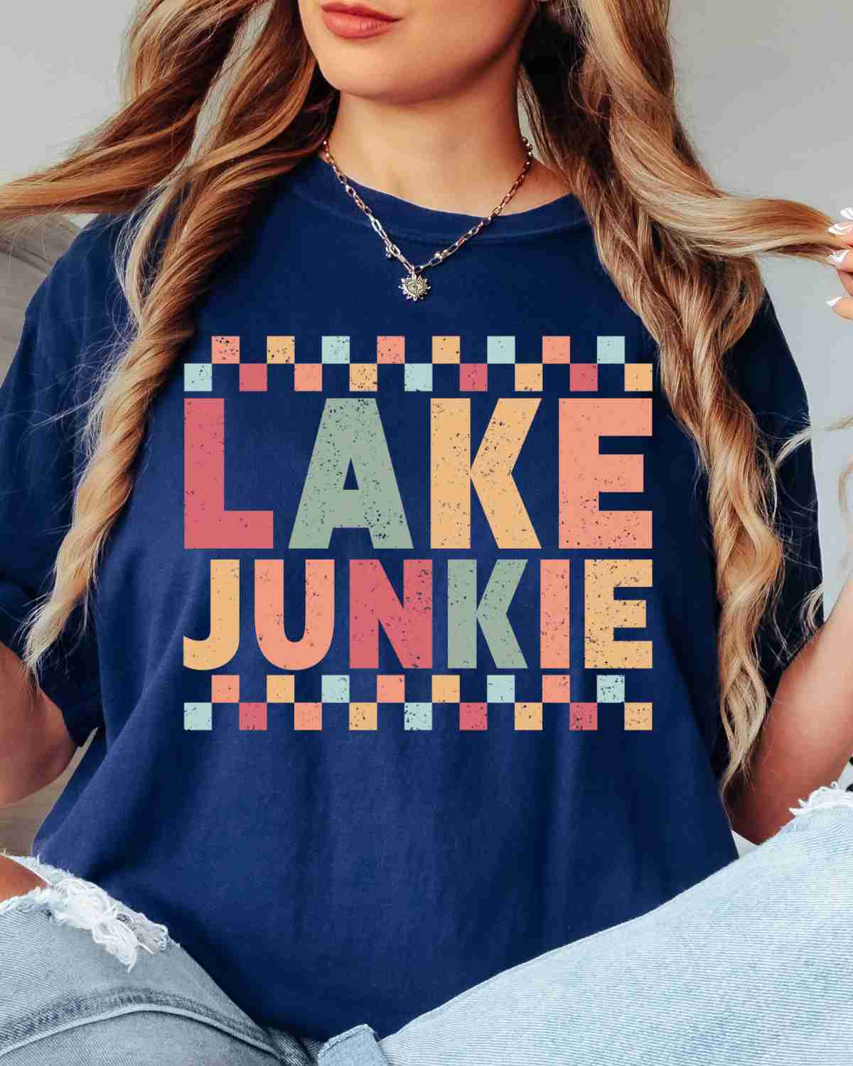 Lake Junkie Checkered DTF Transfer