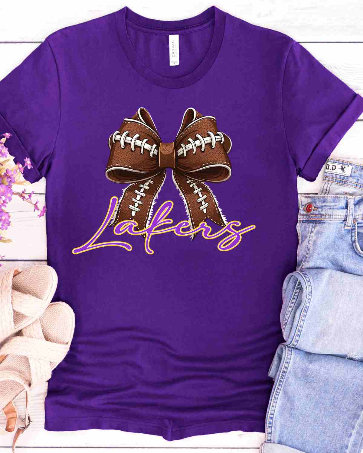 Lakers Football Coquette Bow DTF Transfer