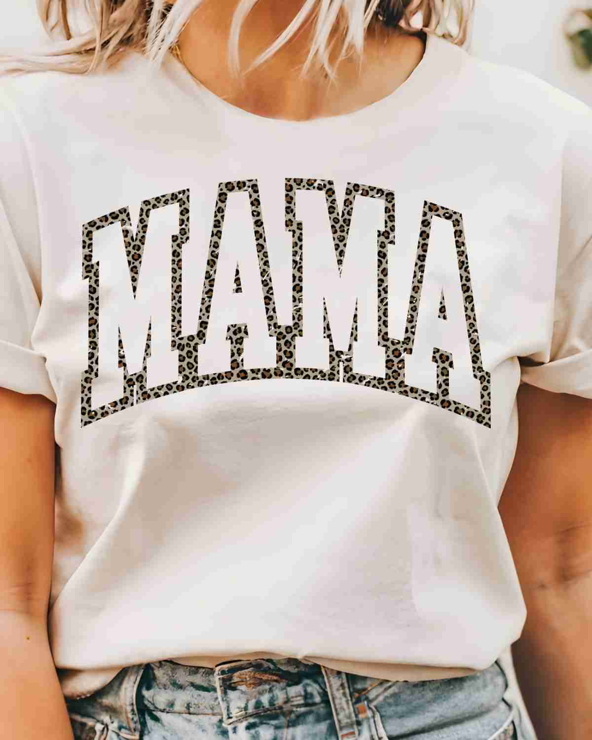 Mama Leopard Outline DTF Transfer