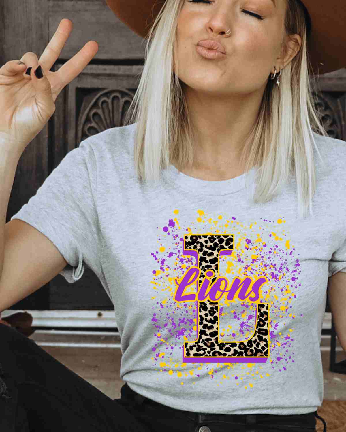 Lions Letter Splatter DTF Transfer