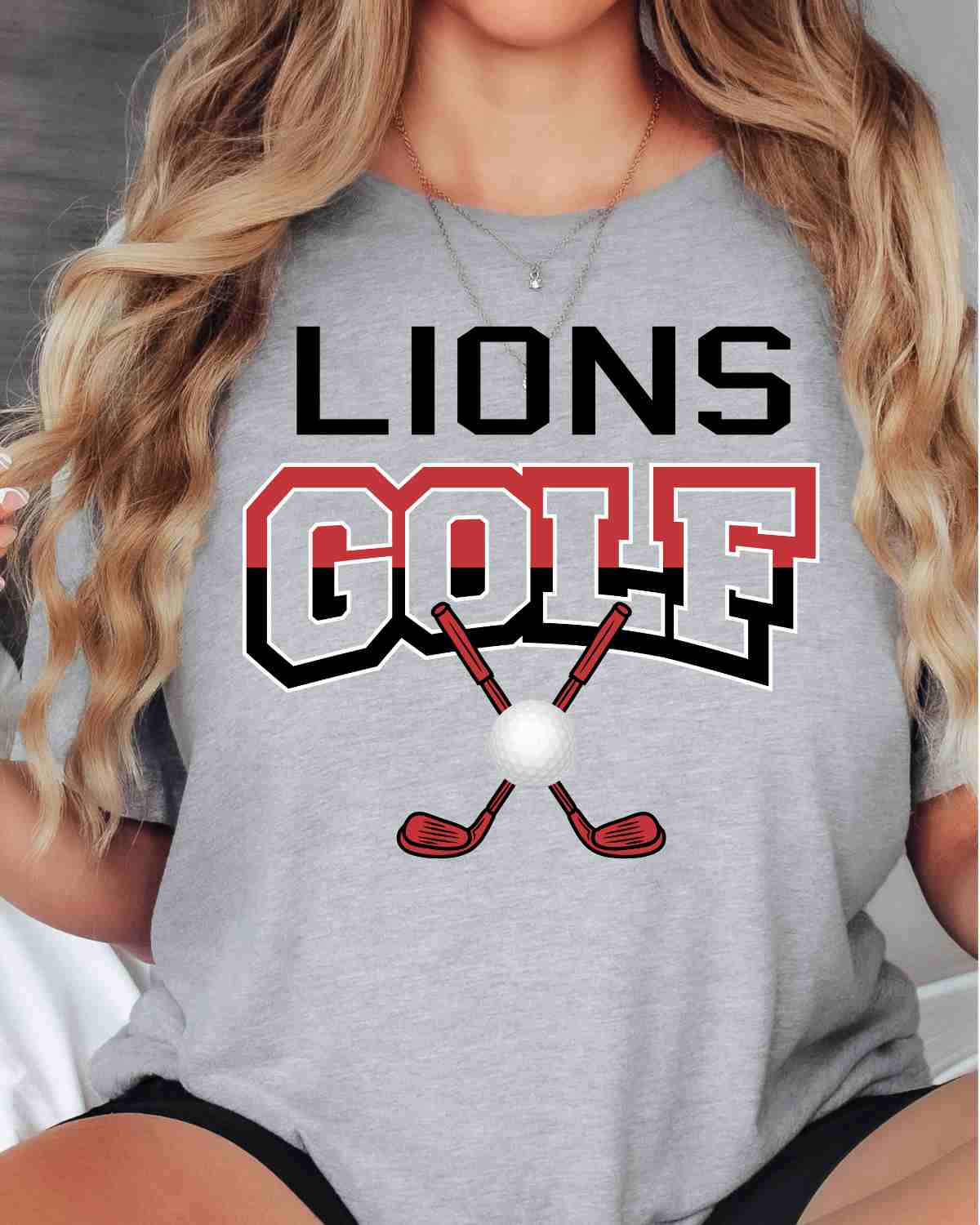 Lions Golf Crossed Clubs DTF Transfer