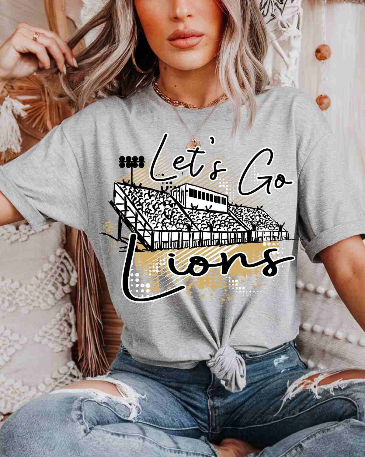 Let's Go Lions Stadium DTF Transfer